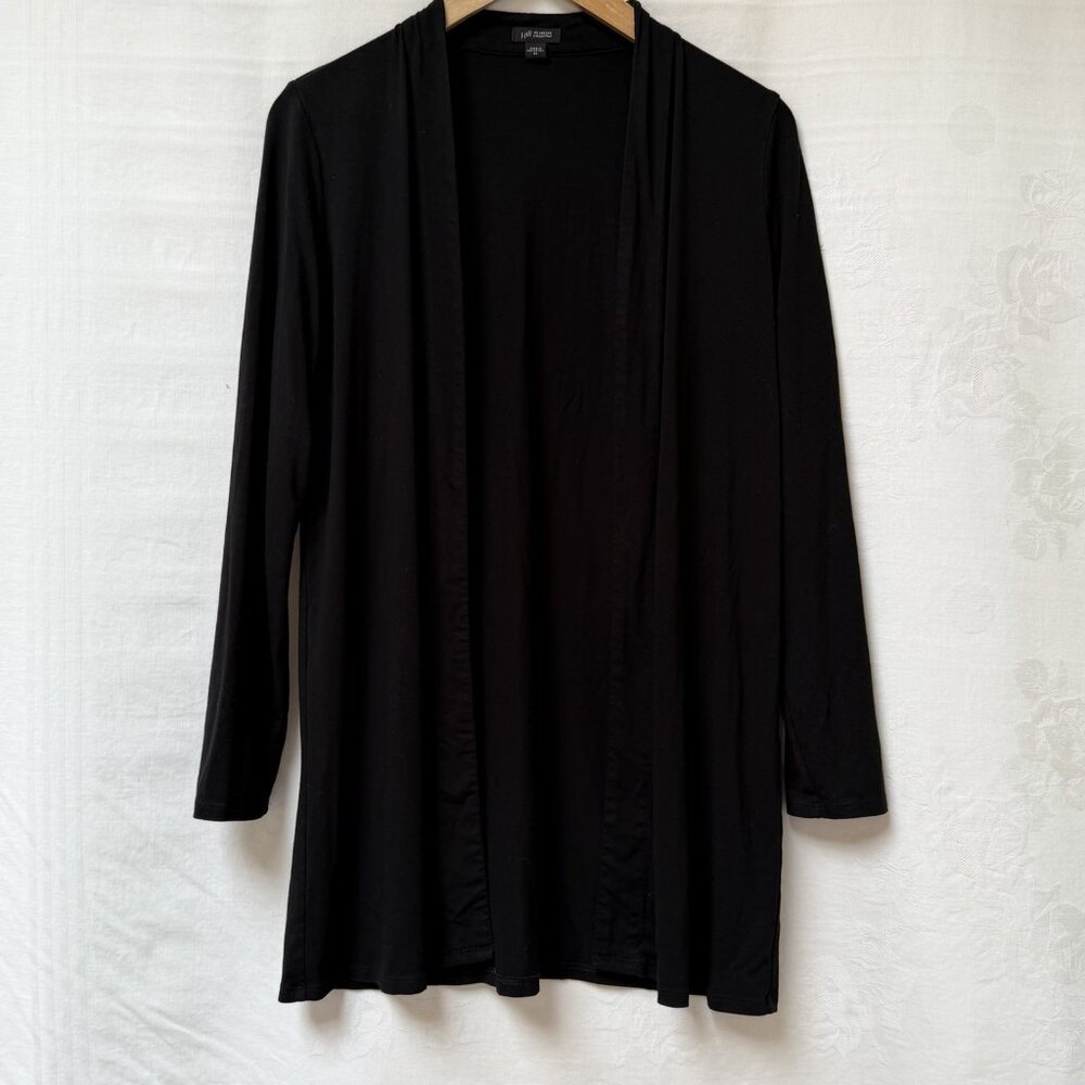 J Jill Wearever Collection Cardigan Size XS Black Open Front Lightweight Classic